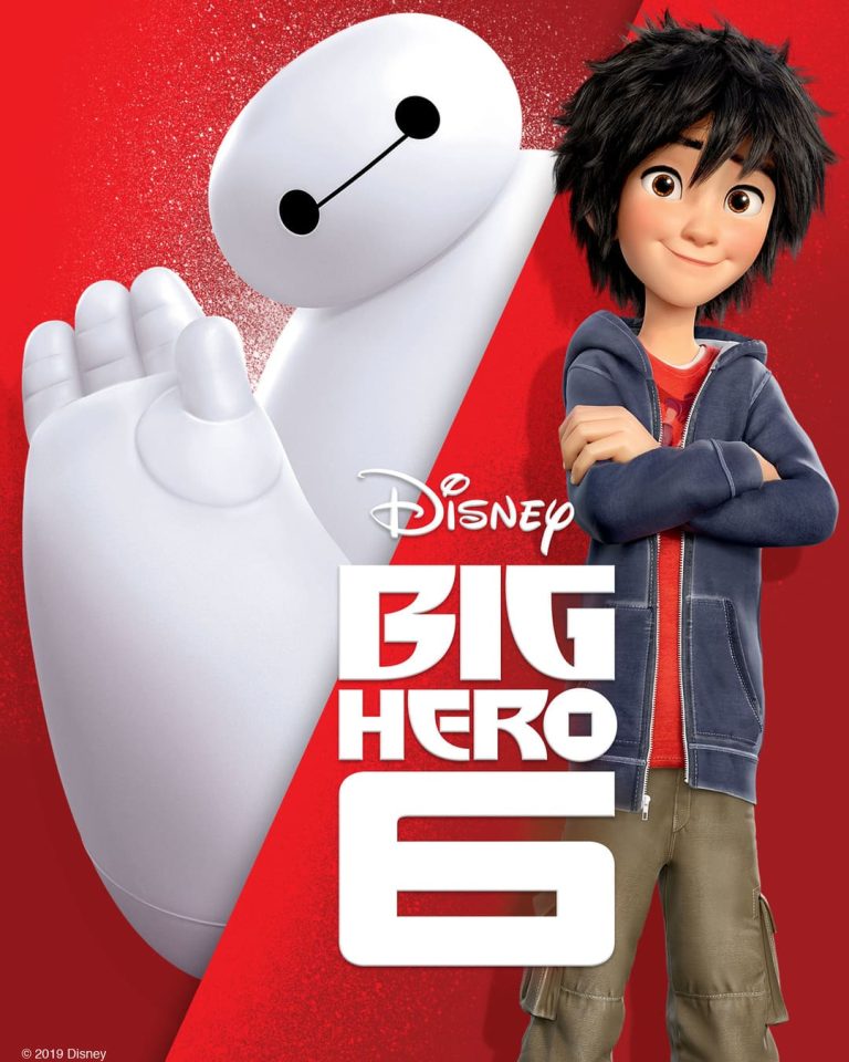 Personaggi di Big Hero 6 su sfondo rosso.