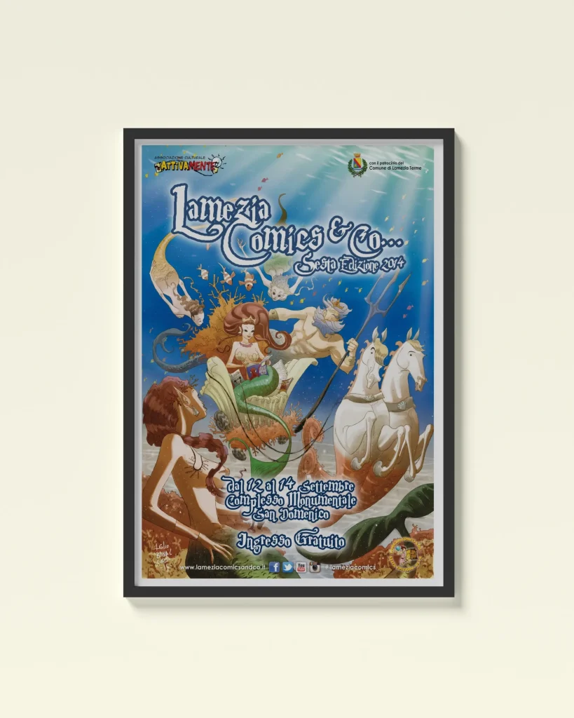 Poster Lamezia Comics 2014 tema fantasy marino