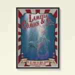 Poster Lamezia Comics con sirena e delfino