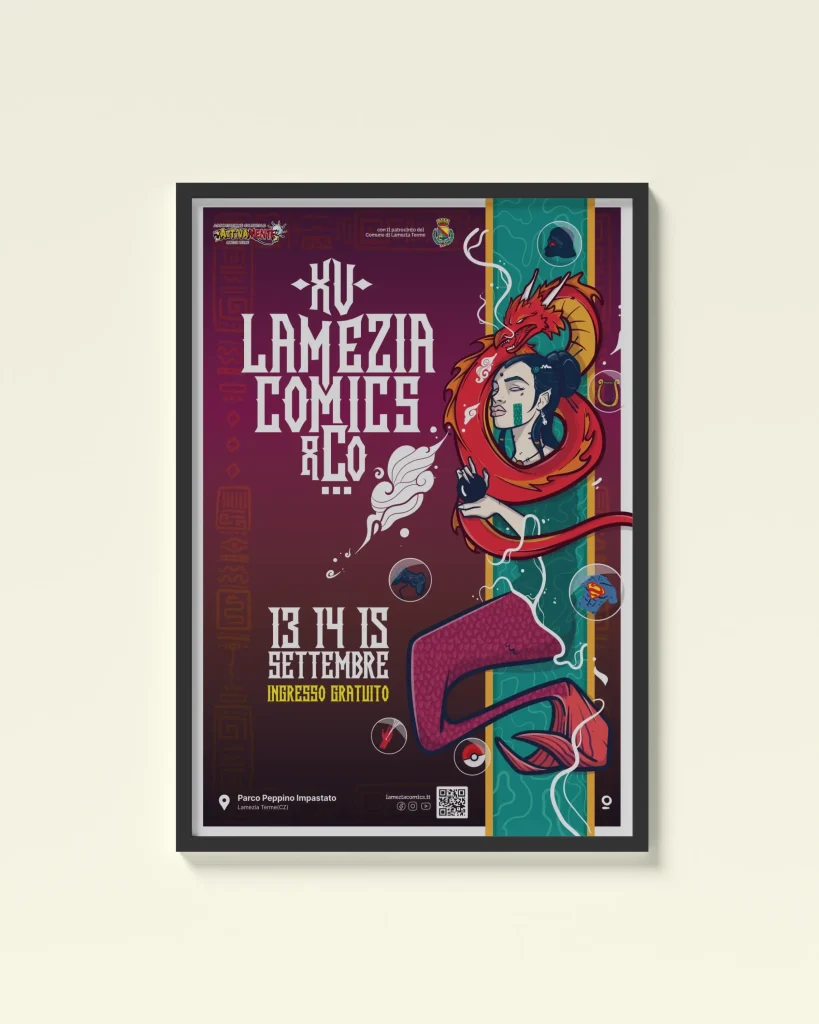 Poster XV Lamezia Comics e Co con drago