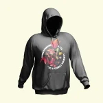 Felpa nera con grafica cartoon colorata