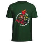 Maglietta verde con illustrazione fantasy colorata